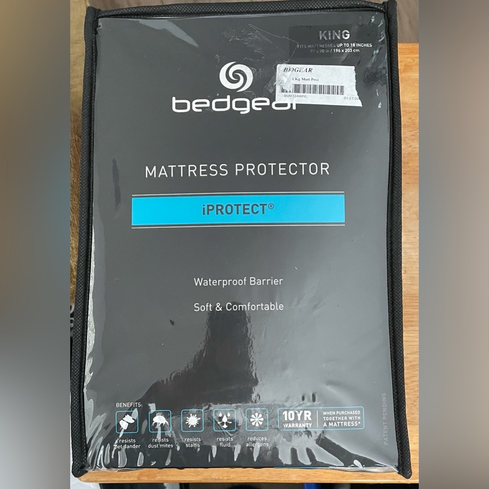 NEW ~ BedGear ~ King ~ iPROTECT ~ Mattress Protector ~ Waterproof Barrier